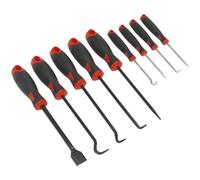 Loops 9 Piece Scraper & Hook Tool Set - 165mm Short & 260mm Long Picks - Comfort Grip Loops Multicolor