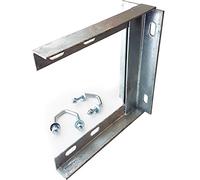 Loops 9" x 9" Heavy Duty Steel TV Aerial Wall/Brick Mounting Bracket & V Bolts Galvanized - Pole/Mast/Clamp Install For Outdoor & Indoor Use