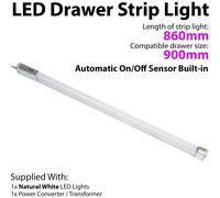 Loops 900mm LED Drawer Strip Light AUTO ON/OFF PIR SENSOR Kitchen Cupboard Door Unit Loops Multicolor