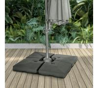 Loops 92L Fillable Parasol Base - Water & Sand - 4pc Cross / X Garden Umbrella Stand