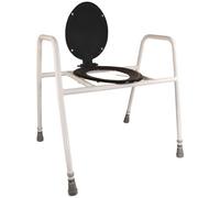 Loops Adjustable Free Standing Raised Toilet Frame With Lid For Enhanced Comfort