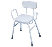 Loops Adjustable Height Perching Stool With Arms And Easy Clean Padded Seat