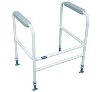 Loops Adjustable Height Toilet Frame For Easy Access - 190Kg Limit - Stylish White And Grey Design