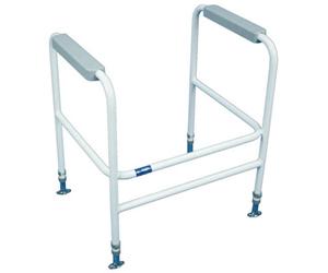 Loops Adjustable Height Toilet Frame For Easy Access - 190Kg Limit - Stylish White And Grey Design