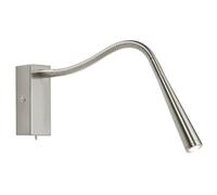Loops Adjustable LED Wall Light Warm White Brushed Chrome Flexible Bedside Task Lamp Loops White