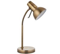 Loops Adjustable Neck Desk Lamp Antique Brass Industrial Metal Shade Table Work Light in Metallics Loops Metallics