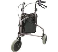 Loops Adjustable Silver Steel Tri-Walker With Three Wheels - 115Kg Capacity For Enhanced Mobility
