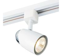 Loops Adjustable Tilt Ceiling Track Spotlight Gloss White 50W Max GU10 Lamp Downlight Loops White