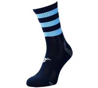 Loops Adult Size 7-11 Hooped Stripe Football Crew Socks Navy/sky Blue Training Ankle