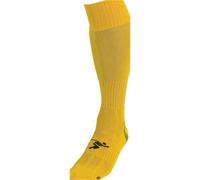Loops Adult Size 7-11 Pro Football Socks - Plain Yellow - Ventilated Toe Protection