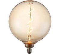 Loops Amber Glass 4W E27 Led Light Bulb - Spiral Design - Non-Dimmable Warm White - 320Lm 2000K