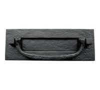 Loops Antique Black Postal Door Knocker 305X112mm For Classic Decor - External Front Door Letter Box Plate