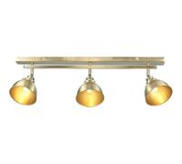 Loops Antique Brass Ceiling Spot Light - 3 X 7W Led E14 Bar Plate - Dimmable Modern Industrial Style
