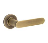 Loops Antique Brass Plain Rose Door Handle For Stylish Homes - Solid Brass Interior Handle