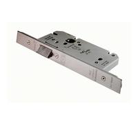 Loops Architectural DIN Latch Square Forend 60mm Backset Satin Stainless Steel in Metallics Loops Metallics