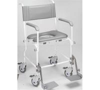 Loops Attendance Propelled Shower Commode Chair - 19 Inch Seat Width 4 Braked Castors Loops Multicolor