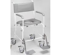 Loops Attendant Propelled Shower Commode Chair - 17 Inch Seat Width - 4 Braked Castors Loops Multicolor