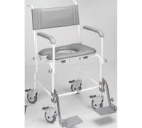 Loops Attendant Propelled Shower Commode Chair With 17 Inch Seat And 4 Braked Castors