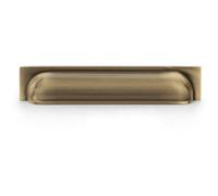 Loops Backplate Cup Handle Antique Brass 203mm Centres Solid Brass Shaker Drawer Pull