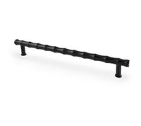 Loops Bamboo T Bar Pull Handle - Matt Black 224mm Centres Solid Brass Drawer Door