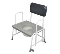 Loops Bariatric Commode Chair with Fixed Arms - 7.5 Litre Pail - 254kg Weight Limit Loops Multicolor