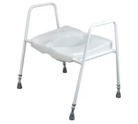 Loops Bariatric Toilet Seat & Frame - Height Adjustable - Tubular Steel Frame in Metallics Loops Metallics