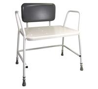 Loops Bariatric Tubular Steel Shower Stool - Height Adjustable - Back Support - 254kg in Metallics Loops Metallics