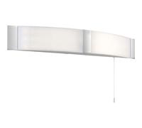 Bathroom Over Mirror Wall Light - 2 x 6W Cool White LED - Chrome Acrylic Loops White One Size