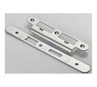 Loops Bathroom Sashlock Forend Strike & Fixing Pack - Bright Steel Radius 235X24mm