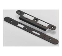 Loops Bathroom Sashlock Forend Strike & Fixing Pack - Matt Black Radius 235X24mm