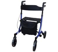 Loops Blue Deluxe Ultra-Lightweight 4-Wheeled Rollator With Seat - Foldable Walking Aid