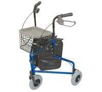 Loops Blue Foldable Aluminium Tri-Walker - Bag & Basket Included 132kg Weight Limit Loops Multicolor