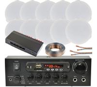 Loops Bluetooth Ceiling Music Kit 5 Zone Stereo Amplifier & 10X Mini Flush Speakers