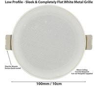 Loops Bluetooth Ceiling Music Kit Mini Amp & 2 Low Profile Speakers Stereo HiFi Sound Loops Multicolor