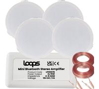 Loops Bluetooth Ceiling Music Kit Mini Amp & 4 Low Profile Speakers Stereo Hifi Sound