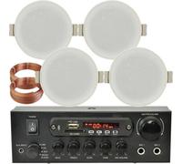 Loops Bluetooth Ceiling Music Kit Pro Amp & 4 Low Profile Speakers Stereo Hifi Sound