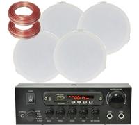 Loops Bluetooth Ceiling Music Kit PRO Amp & 4x Mini Flush Speakers Stereo HiFi Sound