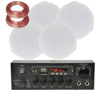 Loops Bluetooth Ceiling Music Kit Pro Amp & 4X Mini Flush Speakers Stereo Hifi Sound