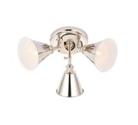 Loops Bright Nickel 3 Light Ceiling Spotlight - White Inner Shade - Knurled Detailing in Metallics Loops Metallics
