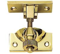 Loops Brighton Pattern Sprung Sash Fastener 56 x 22mm Fixing Plate Polished Brass in Metallics Loops Metallics