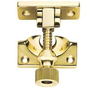 Loops Brighton Pattern Sprung Sash Fastener 60 x 25mm Fixing Plate Polished Brass in Metallics Loops Metallics