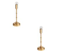 Loops Brushed Aged Brass Touch Dimmer Table Lamp Base Set - 2 Pack Led Compatible