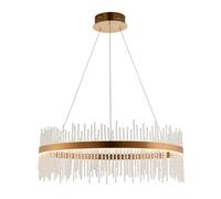 Loops Brushed Gold Ceiling Pendant Light - Decorative Glass Rods - Integrated LED in Clear Loops Clear