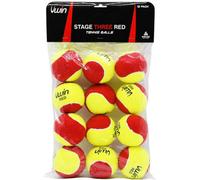 Loops Bulk Pack Tennis Ball Bucket - 12X Stage 3 Red Training Balls - Premium Court
