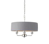 Loops Ceiling Pendant Light - Bright Nickel & Charcoal Fabric - 3 x 40W E14 - e10234 in Metallics Loops Metallics