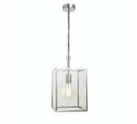 Loops Ceiling Pendant Light Bright Nickel & Clear Glass 40W E27 Dimmable e10173 in Metallics Loops Metallics