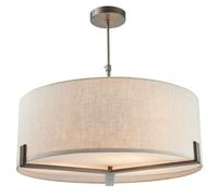 Loops Ceiling Pendant Light Brushed Bronze Plate & Natural Linen 3 x 40W E27 Loops Multicolor