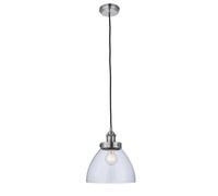 Loops Ceiling Pendant Light - Brushed Silver Paint & Clear Glass - 40W E27 - Dimmable in Metallics Loops Metallics