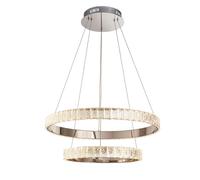 Loops Ceiling Pendant Light Chrome & Clear Crystal 2 x 22.5W LED Bulb Included Loops Multicolor