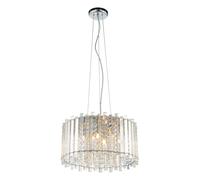 Loops Ceiling Pendant Light Clear Crystal & Chrome Plate 5 x 28W G9 Dimmable Loops Multicolor